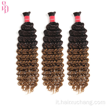 Peli di arricciatura Shendu Bulk Rurly Extension Human Hair Extension Virgin Cuticolo allineato Brasiliano Remy Hair Bulk